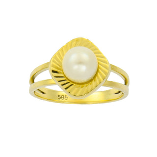 Perlenring aus 585 Gelbgold, nachhaltiger second hand Schmuck perfekt aufgearbeitet