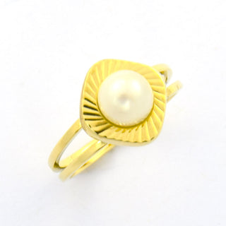 Perlenring aus 585 Gelbgold, nachhaltiger second hand Schmuck perfekt aufgearbeitet