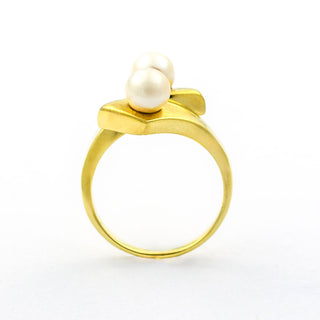 Perlenring aus 585 Gelbgold, nachhaltiger second hand Schmuck perfekt aufgearbeitet