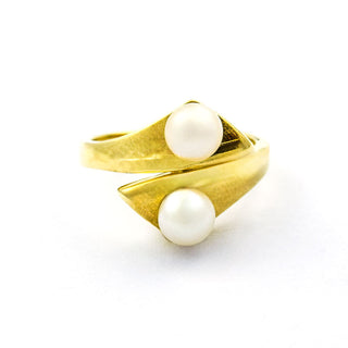 Perlenring aus 585 Gelbgold, nachhaltiger second hand Schmuck perfekt aufgearbeitet