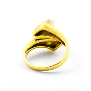 Perlenring aus 585 Gelbgold, nachhaltiger second hand Schmuck perfekt aufgearbeitet