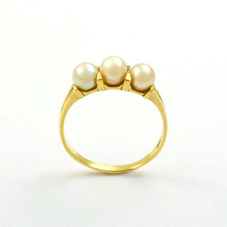 Perlenring aus 585 Gelbgold, nachhaltiger second hand Schmuck perfekt aufgearbeitet