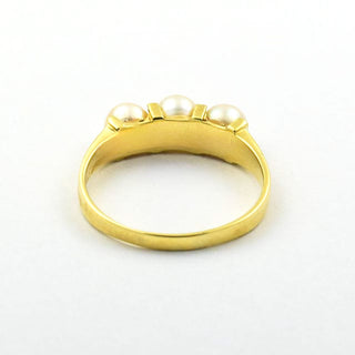 Perlenring aus 585 Gelbgold, nachhaltiger second hand Schmuck perfekt aufgearbeitet