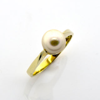 Perlenring aus 585 Gelbgold, nachhaltiger second hand Schmuck perfekt aufgearbeitet