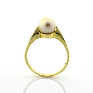 Perlenring aus 585 Gelbgold, nachhaltiger second hand Schmuck perfekt aufgearbeitet