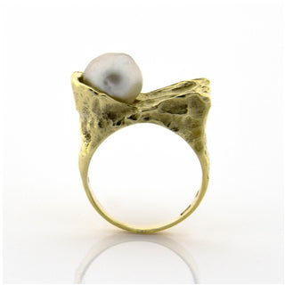 Perlenring aus 585 Gelbgold, nachhaltiger second hand Schmuck perfekt aufgearbeitet