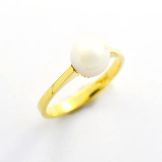 Perlenring aus 585 Gelbgold, nachhaltiger second hand Schmuck perfekt aufgearbeitet