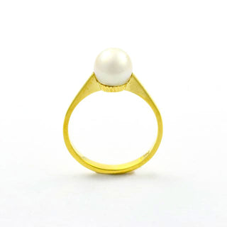 Perlenring aus 585 Gelbgold, nachhaltiger second hand Schmuck perfekt aufgearbeitet