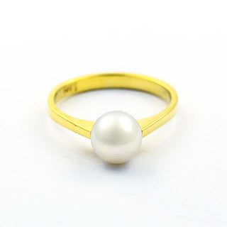 Perlenring aus 585 Gelbgold, nachhaltiger second hand Schmuck perfekt aufgearbeitet