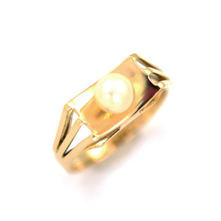 Perlenring aus 585 Gelbgold, nachhaltiger second hand Schmuck perfekt aufgearbeitet