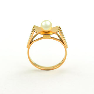 Perlenring aus 585 Gelbgold, nachhaltiger second hand Schmuck perfekt aufgearbeitet