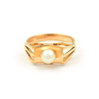 Perlenring aus 585 Gelbgold, nachhaltiger second hand Schmuck perfekt aufgearbeitet