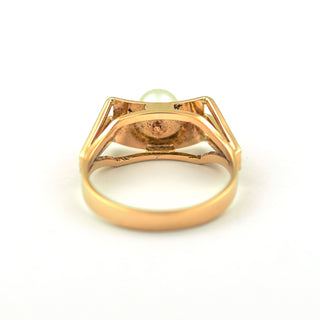 Perlenring aus 585 Gelbgold, nachhaltiger second hand Schmuck perfekt aufgearbeitet