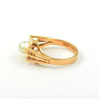 Perlenring aus 585 Gelbgold, nachhaltiger second hand Schmuck perfekt aufgearbeitet