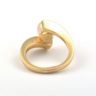 Perlenring aus 750 Gelbgold mit Brillant, nachhaltiger second hand Schmuck perfekt aufgearbeitet