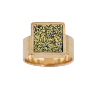 Björn Weckström Ring aus 585 Gelbgold mit Pyrit, nachhaltiger second hand Schmuck perfekt aufgearbeitet