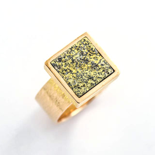 Björn Weckström Ring aus 585 Gelbgold mit Pyrit, nachhaltiger second hand Schmuck perfekt aufgearbeitet