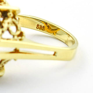 Ring aus 585 Gelbgold mit Rauchquarz, nachhaltiger second hand Schmuck perfekt aufgearbeitet