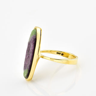 Rubinring aus 585 Gelbgold, nachhaltiger second hand Schmuck perfekt aufgearbeitet