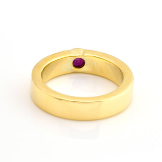 Rubinring aus 585 Gelbgold, nachhaltiger second hand Schmuck perfekt aufgearbeitet