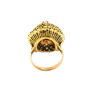 Ring aus 585 Gelbgold mit Saphir, nachhaltiger second hand Schmuck perfekt aufgearbeitet