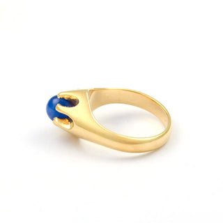 Saphirring aus 585 Gelbgold, nachhaltiger second hand Schmuck perfekt aufgearbeitet