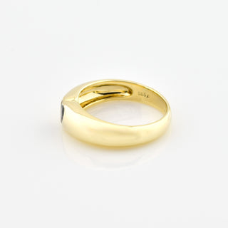 Saphirring Herz aus 585 Gelbgold, nachhaltiger second hand Schmuck perfekt aufgearbeitet