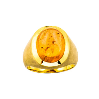 Ring aus 585 Gelbgold mit Topas, nachhaltiger second hand Schmuck perfekt aufgearbeitet