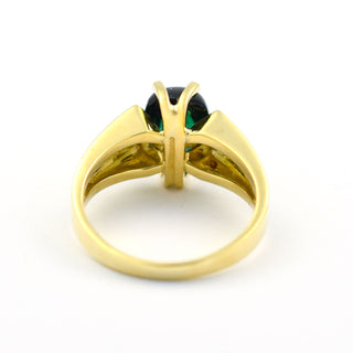 Ring aus 585 Gelbgold mit Turmalin, nachhaltiger second hand Schmuck perfekt aufgearbeitet