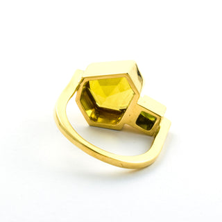 Ring aus 585 Gelbgold mit Turmalin, nachhaltiger second hand Schmuck perfekt aufgearbeitet
