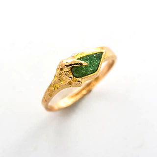 Lapponia Ring aus 585 Gelbgold mit Zoisit, nachhaltiger second hand Schmuck perfekt aufgearbeitet