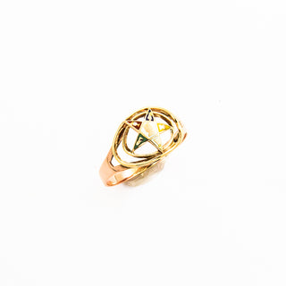 Ring Freimaurer aus 416 Gelbgold, nachhaltiger second hand Schmuck perfekt aufgearbeitet