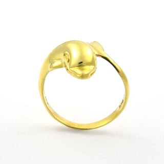 Ring Delphin aus 585 Gelbgold, nachhaltiger second hand Schmuck perfekt aufgearbeitet