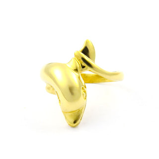 Ring Delphin aus 585 Gelbgold, nachhaltiger second hand Schmuck perfekt aufgearbeitet