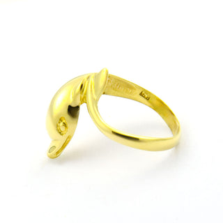 Ring Delphin aus 585 Gelbgold, nachhaltiger second hand Schmuck perfekt aufgearbeitet