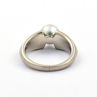 Perlenring aus 950 Platin/Gold, nachhaltiger second hand Schmuck perfekt aufgearbeitet