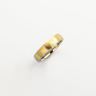 Ring Herzen aus 950 Platin/Gold, nachhaltiger second hand Schmuck perfekt aufgearbeitet