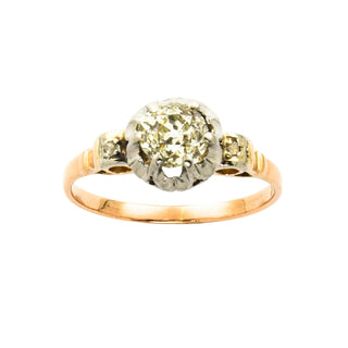 Diamantring aus 750 Rosé- und Weißgold, nachhaltiger second hand Schmuck perfekt aufgearbeitet