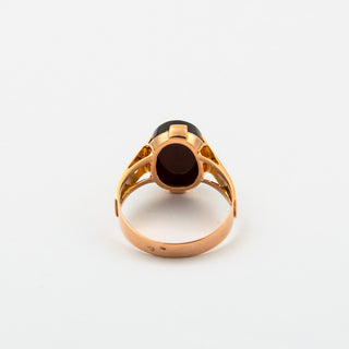 Ring aus 585 Roségold mit Karneol, nachhaltiger second hand Schmuck perfekt aufgearbeitet
