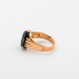 Ring aus 585 Roségold mit Karneol, nachhaltiger second hand Schmuck perfekt aufgearbeitet