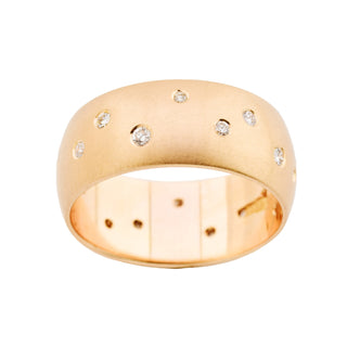 Brillantring Sternenhimmel aus 583 Rotgold, nachhaltiger second hand Schmuck perfekt aufgearbeitet