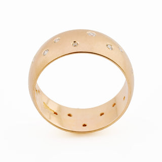 Brillantring Sternenhimmel aus 583 Rotgold, nachhaltiger second hand Schmuck perfekt aufgearbeitet