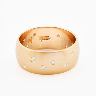 Brillantring Sternenhimmel aus 583 Rotgold, nachhaltiger second hand Schmuck perfekt aufgearbeitet