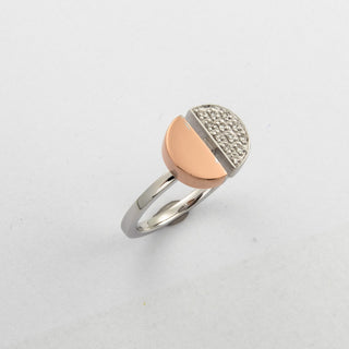 Brillantring aus 585 Weiß- und Roségold, nachhaltiger second hand Schmuck perfekt aufgearbeitet