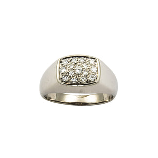 Ring aus 750 Weißgold mit Brillant und Diamant, nachhaltiger second hand Schmuck perfekt aufgearbeitet