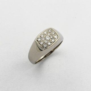 Ring aus 750 Weißgold mit Brillant und Diamant, nachhaltiger second hand Schmuck perfekt aufgearbeitet