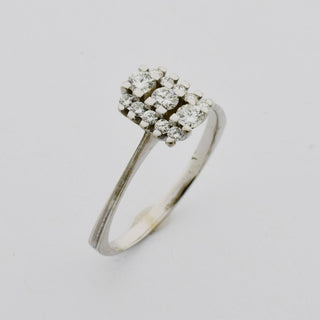 Brillantring aus 750 Weißgold, nachhaltiger second hand Schmuck perfekt aufgearbeitet