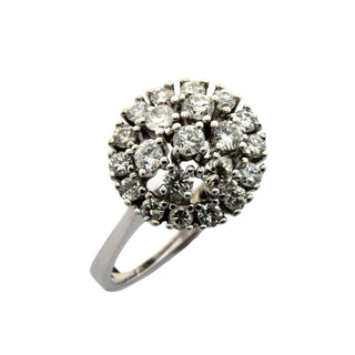 Brillantring aus 585 Weißgold, nachhaltiger second hand Schmuck perfekt aufgearbeitet