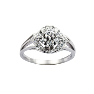 Brillantring aus 750 Weißgold mit Diamant, nachhaltiger second hand Schmuck perfekt aufgearbeitet