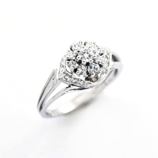 Brillantring aus 750 Weißgold mit Diamant, nachhaltiger second hand Schmuck perfekt aufgearbeitet